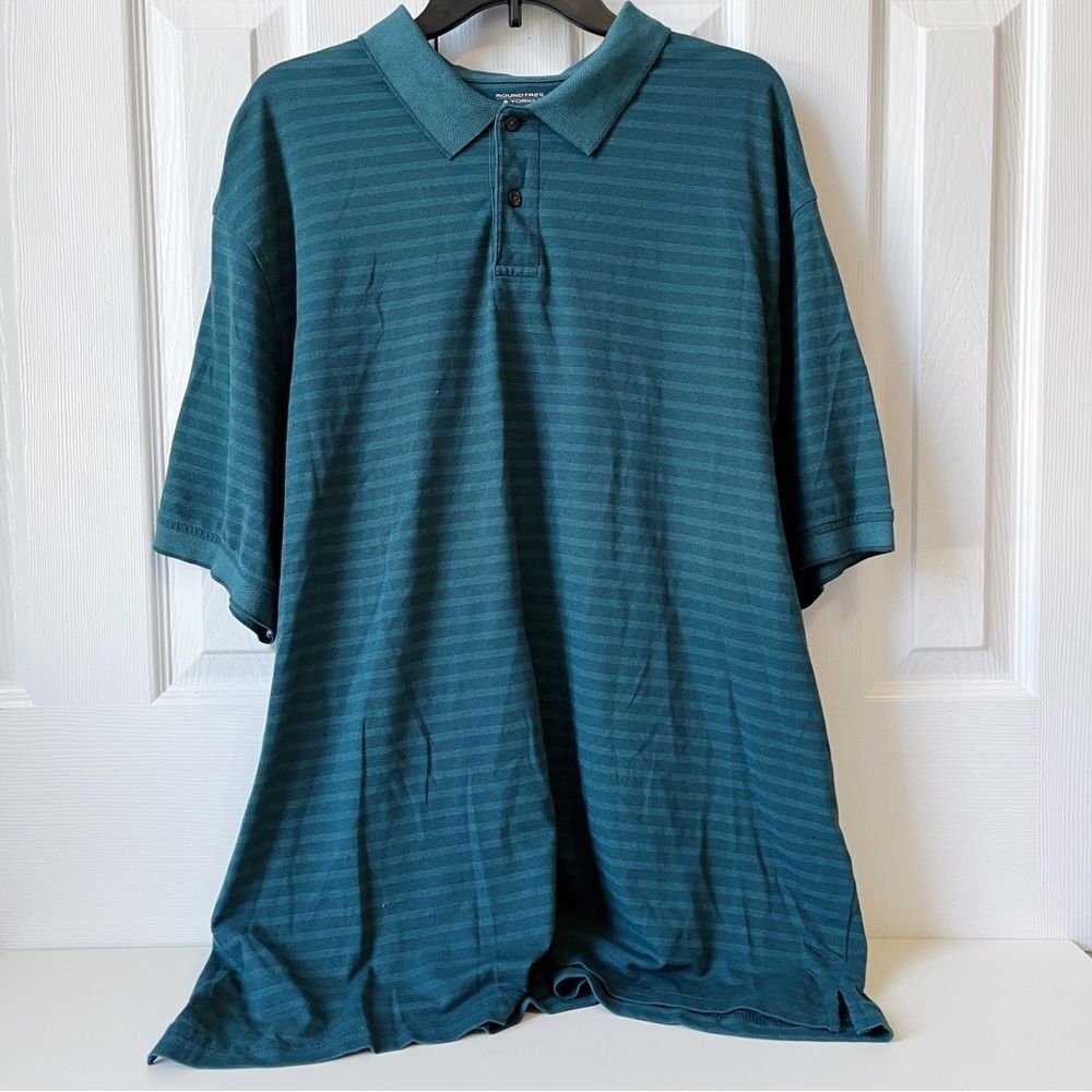 Roundtree & Yorke TravelSMART Teal Textured Polo Shirt EUC | Men's Size XXL